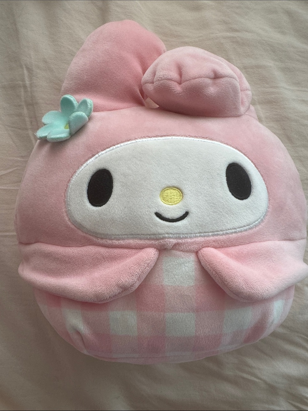 Sanrio My Melody Pink and White Check Plush